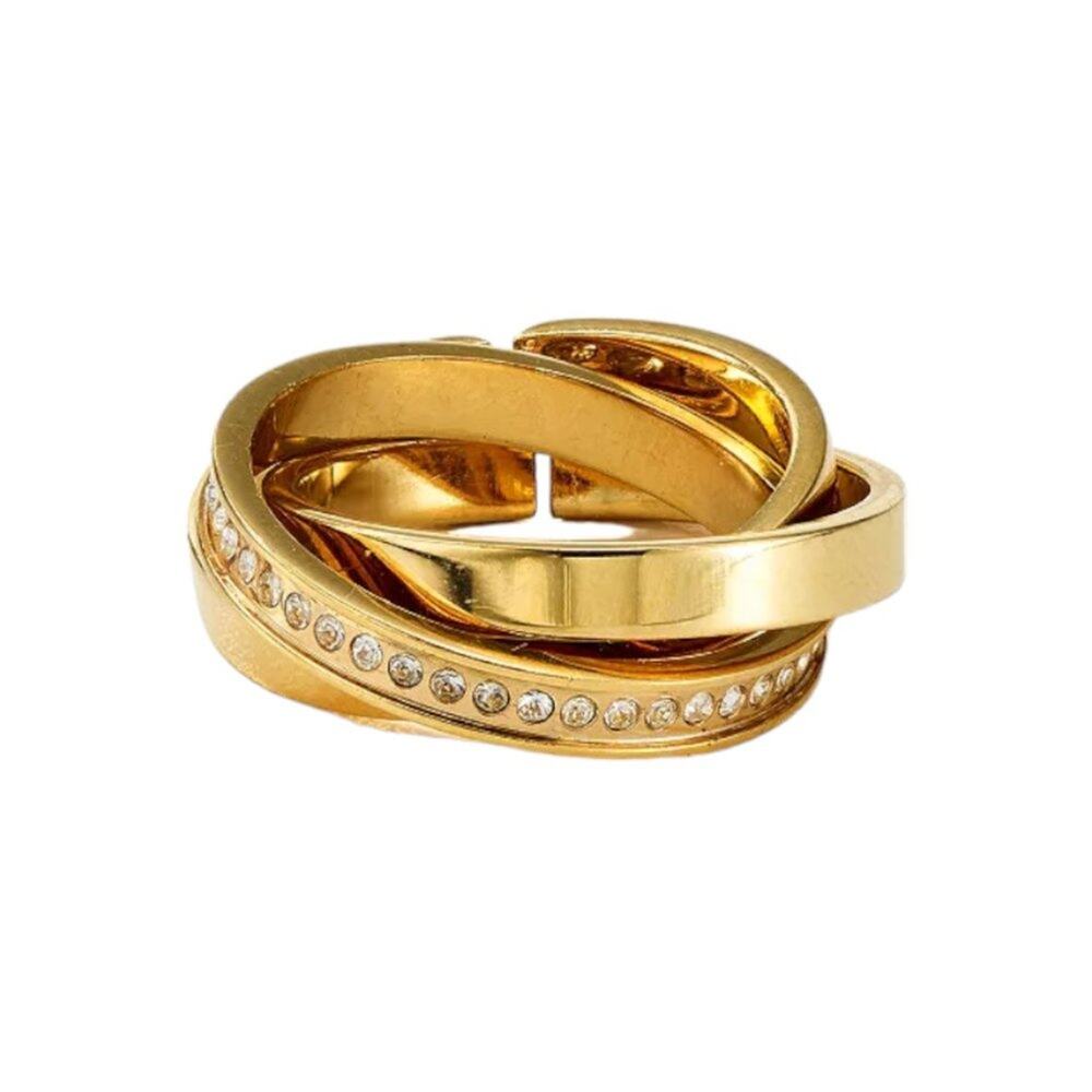 Vita Fede Cassio 24K Gold Plated Swarovski Stacking Rings Sz 7.5 $315 MSRP